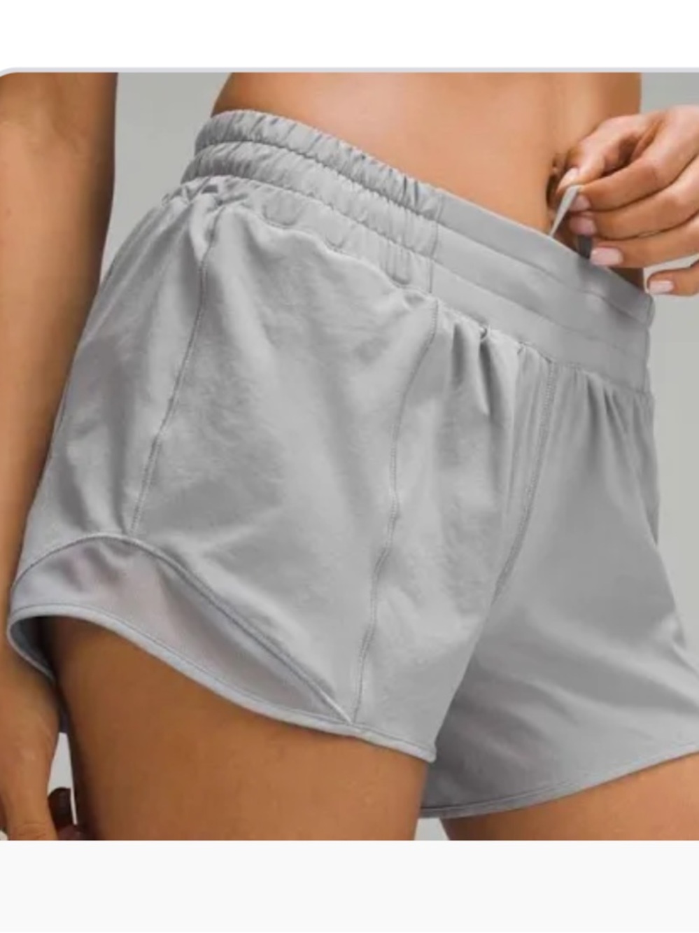 lululemon athletica hotty hot low-rise 4in Light Gray Athletic Running Shorts